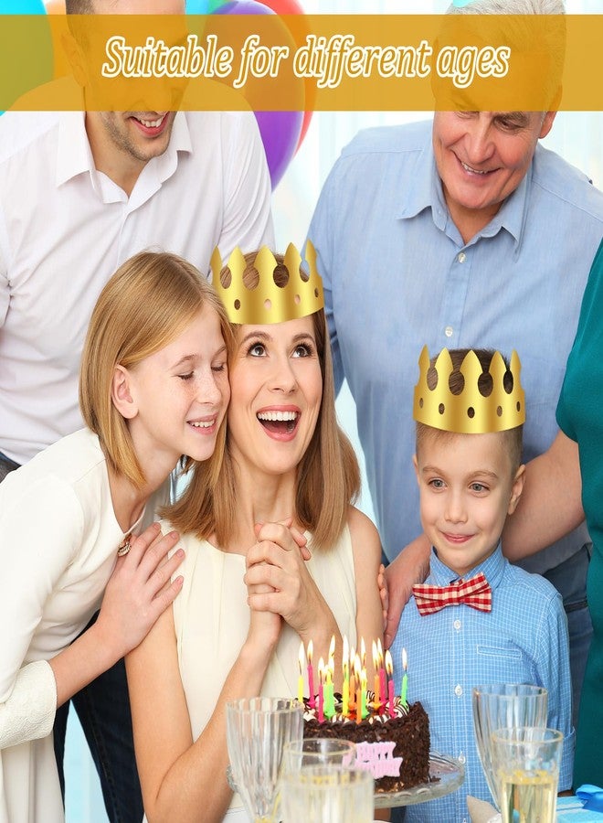 كوبي مجموعة كوبي من 100 قطعة من التيجان الورقية الذهبية، تيجان ذهبية لحفلات أعياد الميلاد، تيجان للأمير والأميرة، قبعات ورقية لحفلات أعياد الميلاد، لوازم الحفلات - Image 4